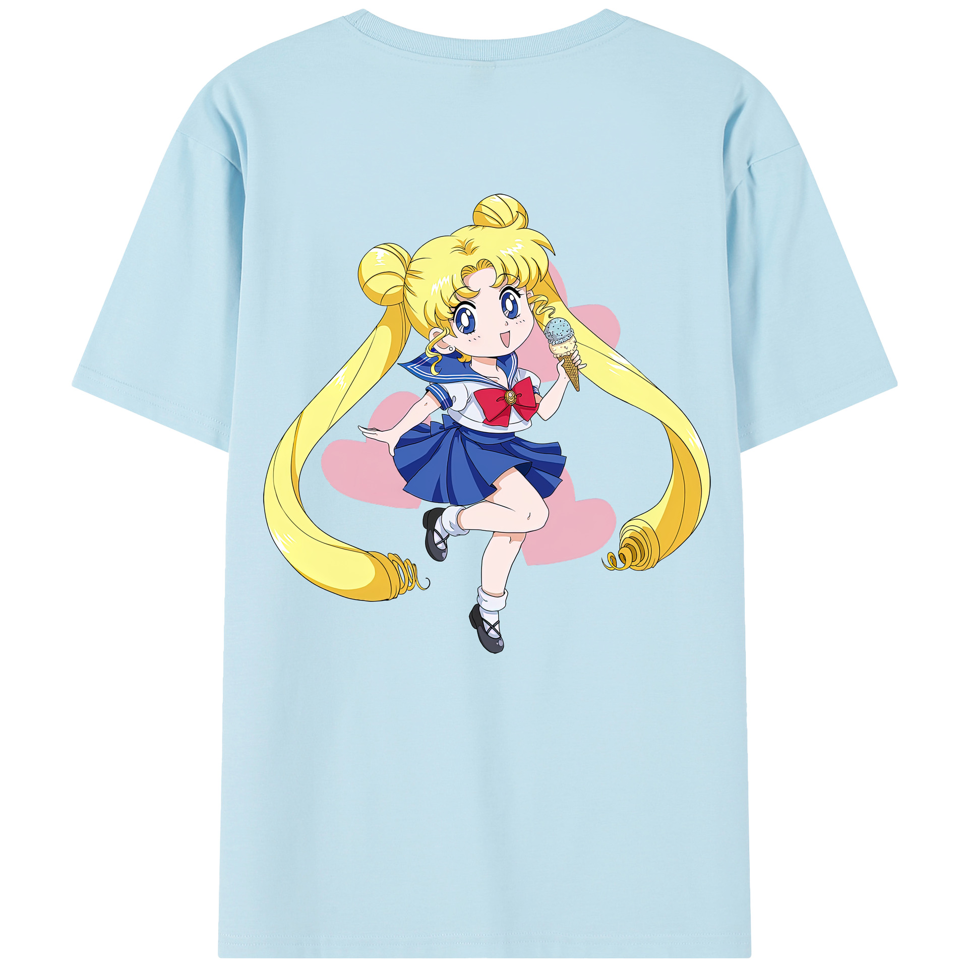 （画像用） 美少女戦士セーラームーン 愛野 美奈子 あいの みなこ Sailor Moon Aino Minako 綿100％半袖Tシャツ（背面プリント）